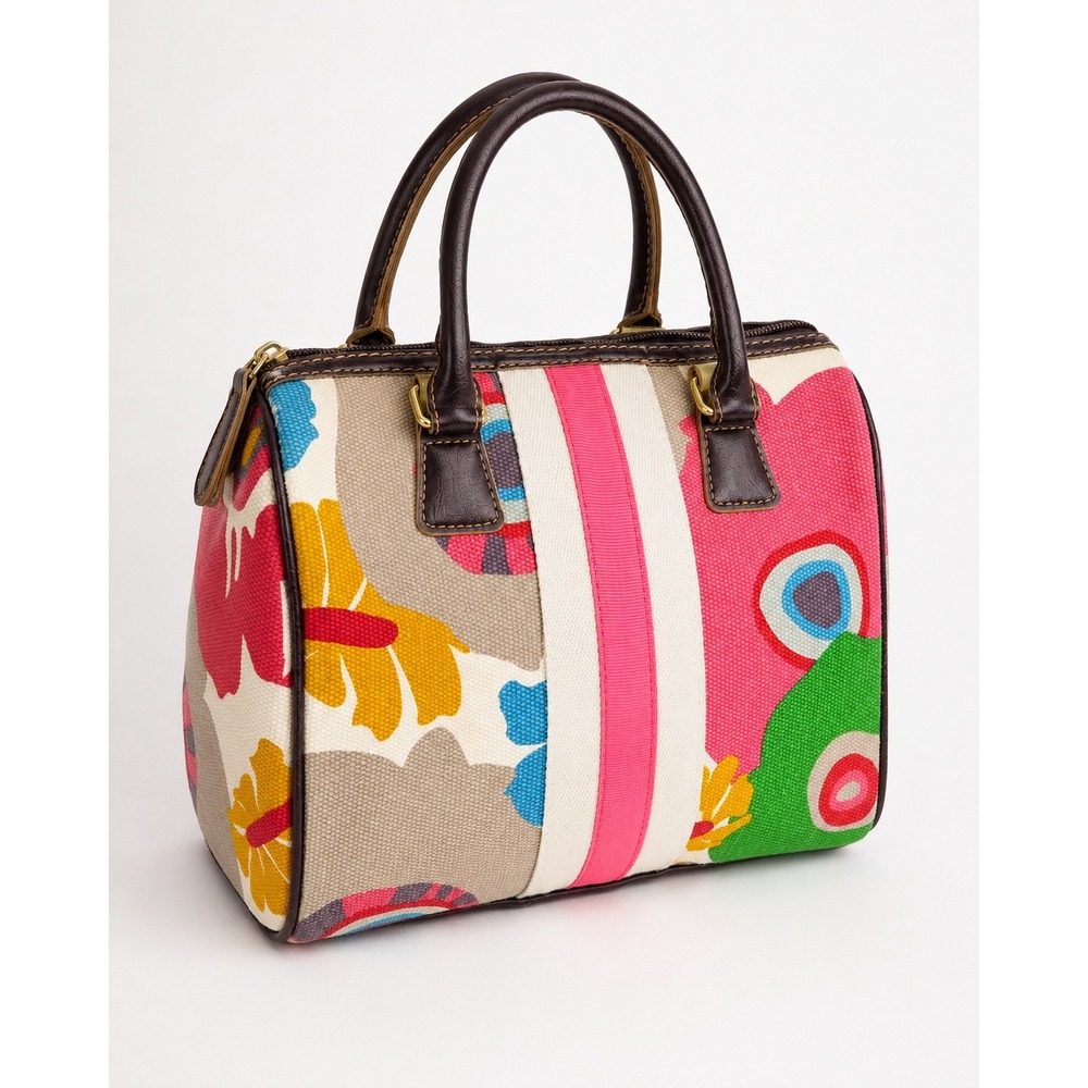 Victoria's Secret Y2K Floral Bowler Bag Canvas Indie Dopamine Purse Zip Top